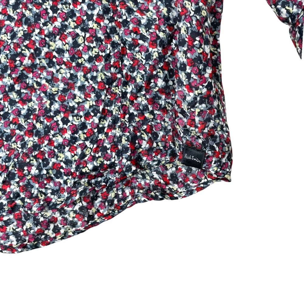Paul Smith Women Blouse Black Floral Tunic Top 100% silk Bow Tie Size 40 EUC - Picture 6 of 12